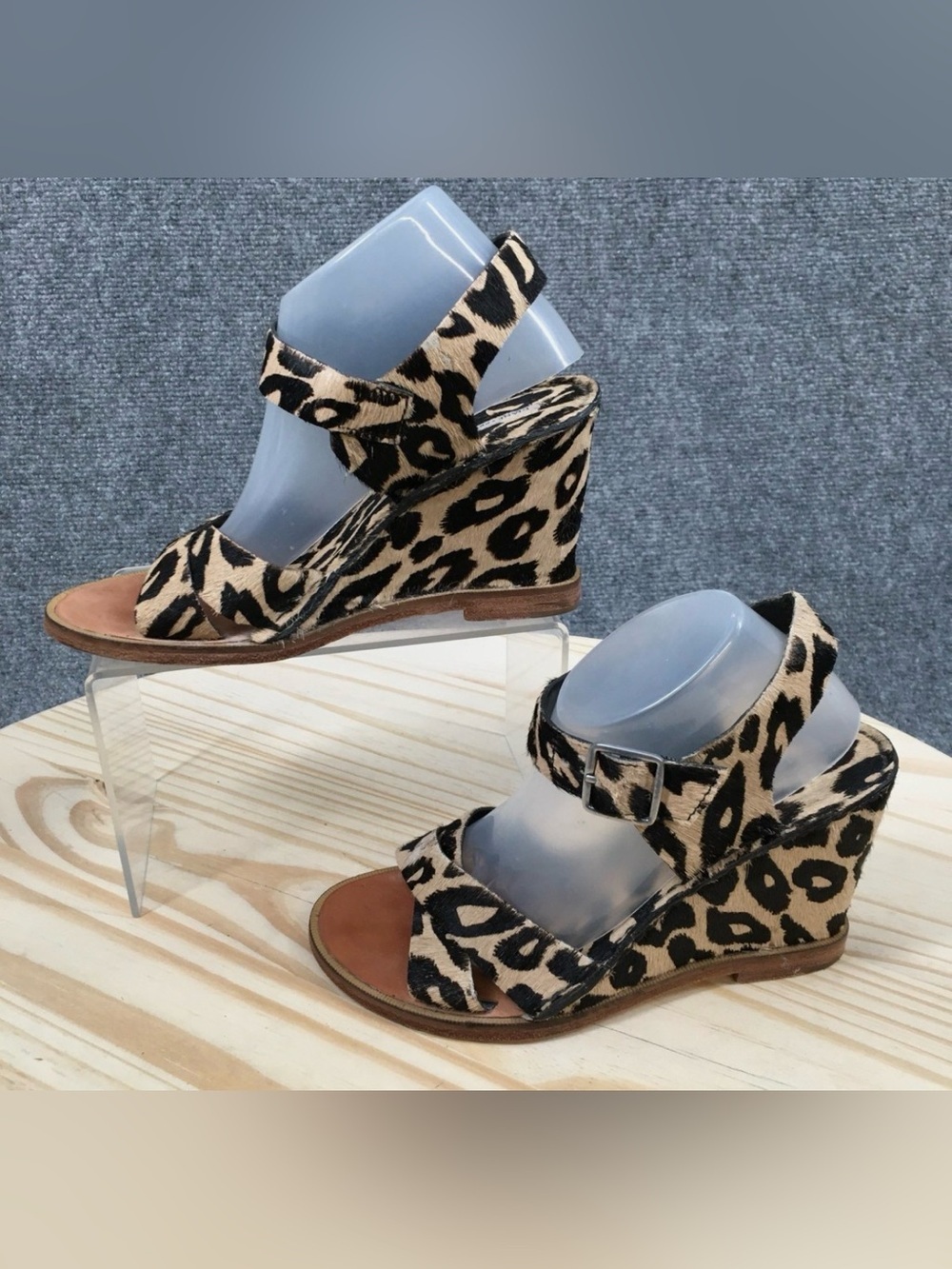 Diane Von Furstenberg Leopard Haircalf Slingback Sandals - Black & Cream